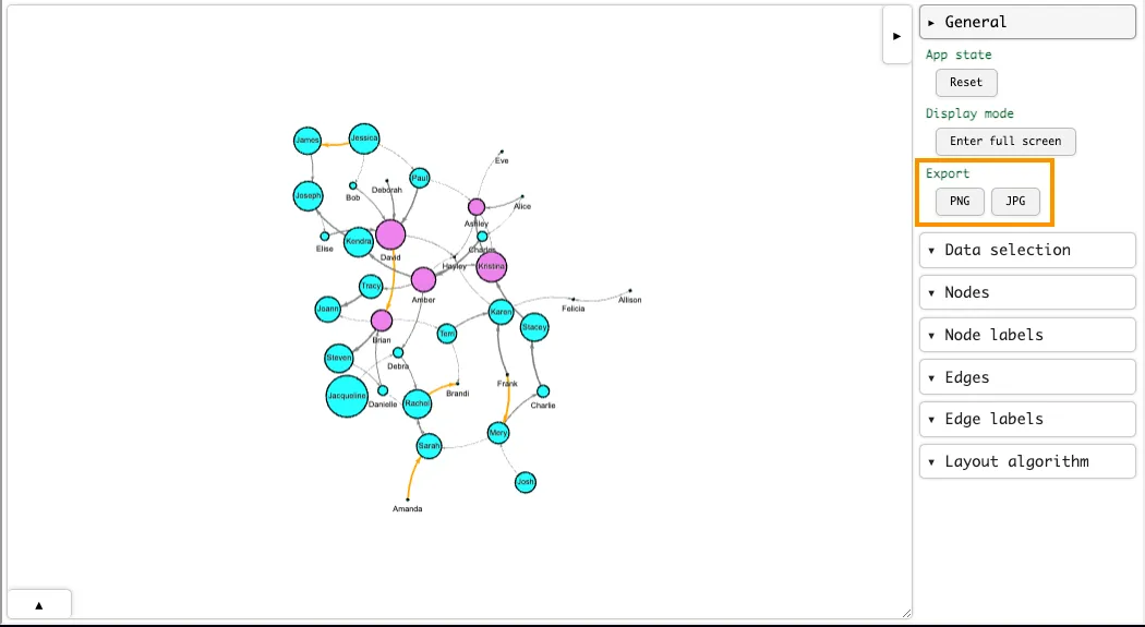 Exporting a graph visualization