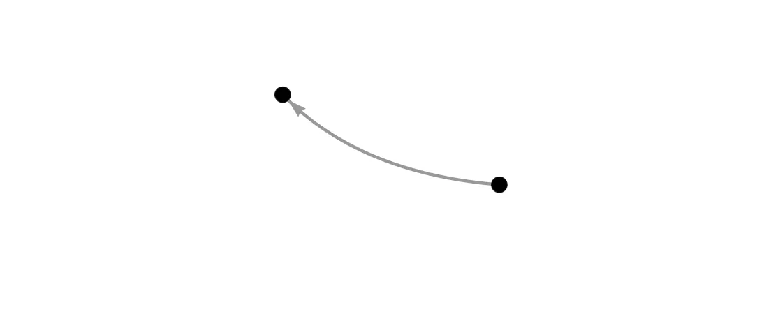 A graph with two nodes and one edge.