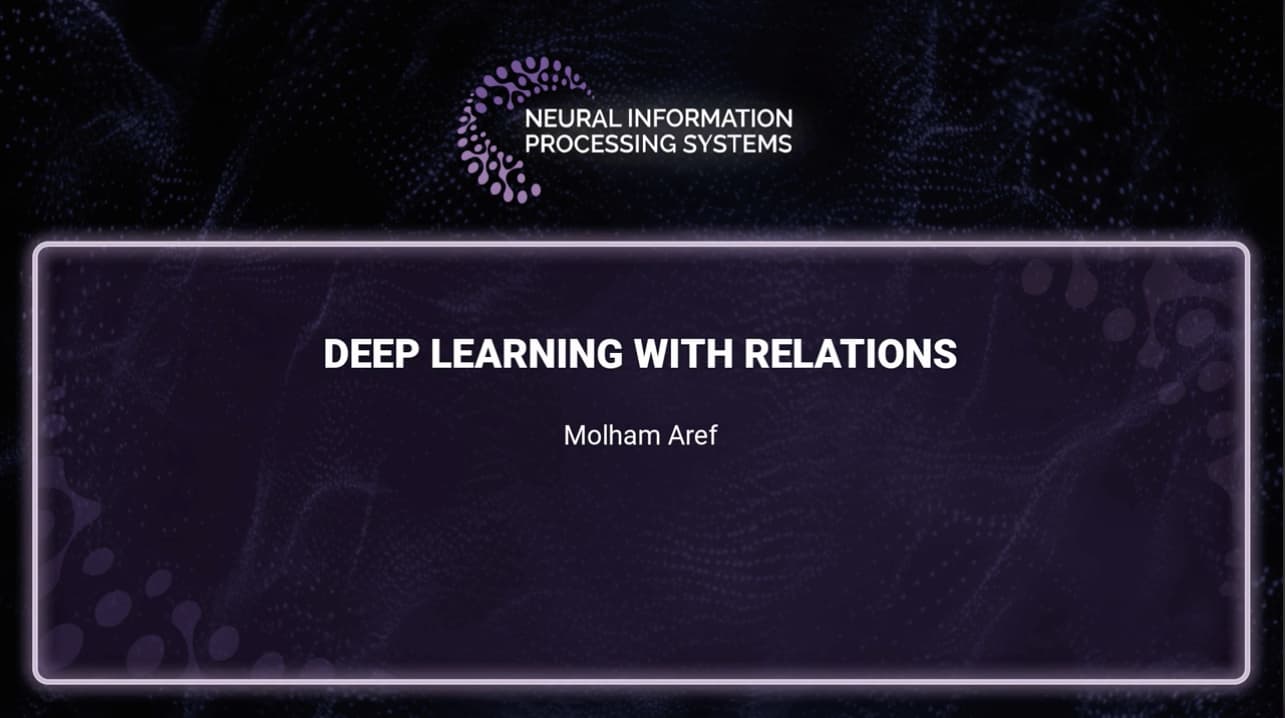 Deep Learning with Relations, NeurIPS 2021 image
